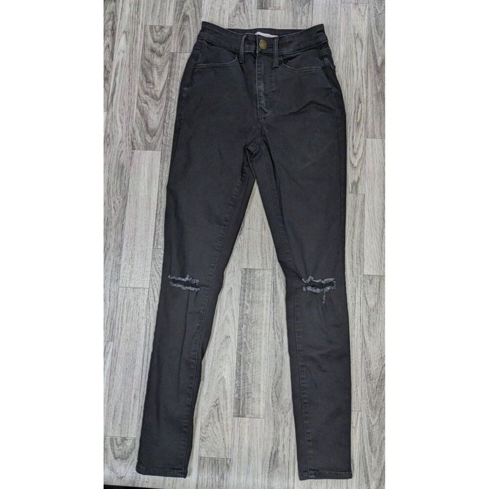 (3/$35) SO Size 5 Super High Rise Skinny Distressed Black Denim‎ Jeans Jeggings